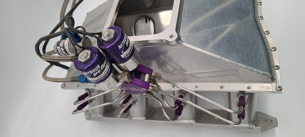 SBF EFI Competition Billet Sheet Manifold w/ Stage 2 DRY NITROUS