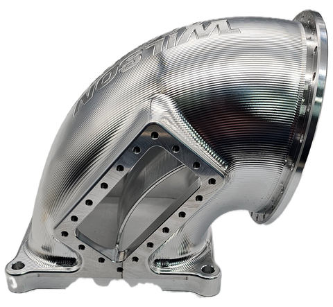 123mm Billet elbow 4500 flange with 2 built in burst panels and divider