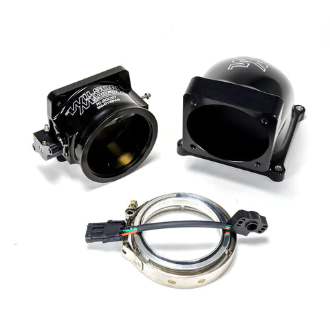 105mm Hi-Boost Throttle Body + 4500 Billet Elbow Combo V-BAND (Black)